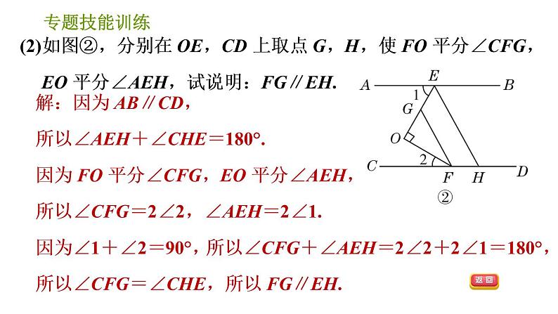 沪科版七年级下册数学课件 第10章 专题技能训练(九) 2.平行线中常见的“拐点”类型第6页