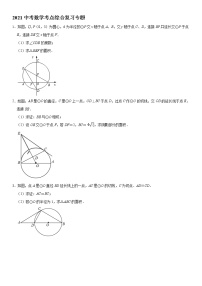 2021年中考一轮复习数学考点综合专题-【圆】解答题考点专项拓展训练（一）