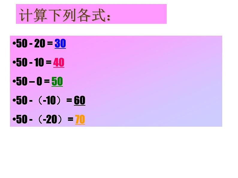 人教版七年级数学上册课件：1.3.2有理数的减法第6页