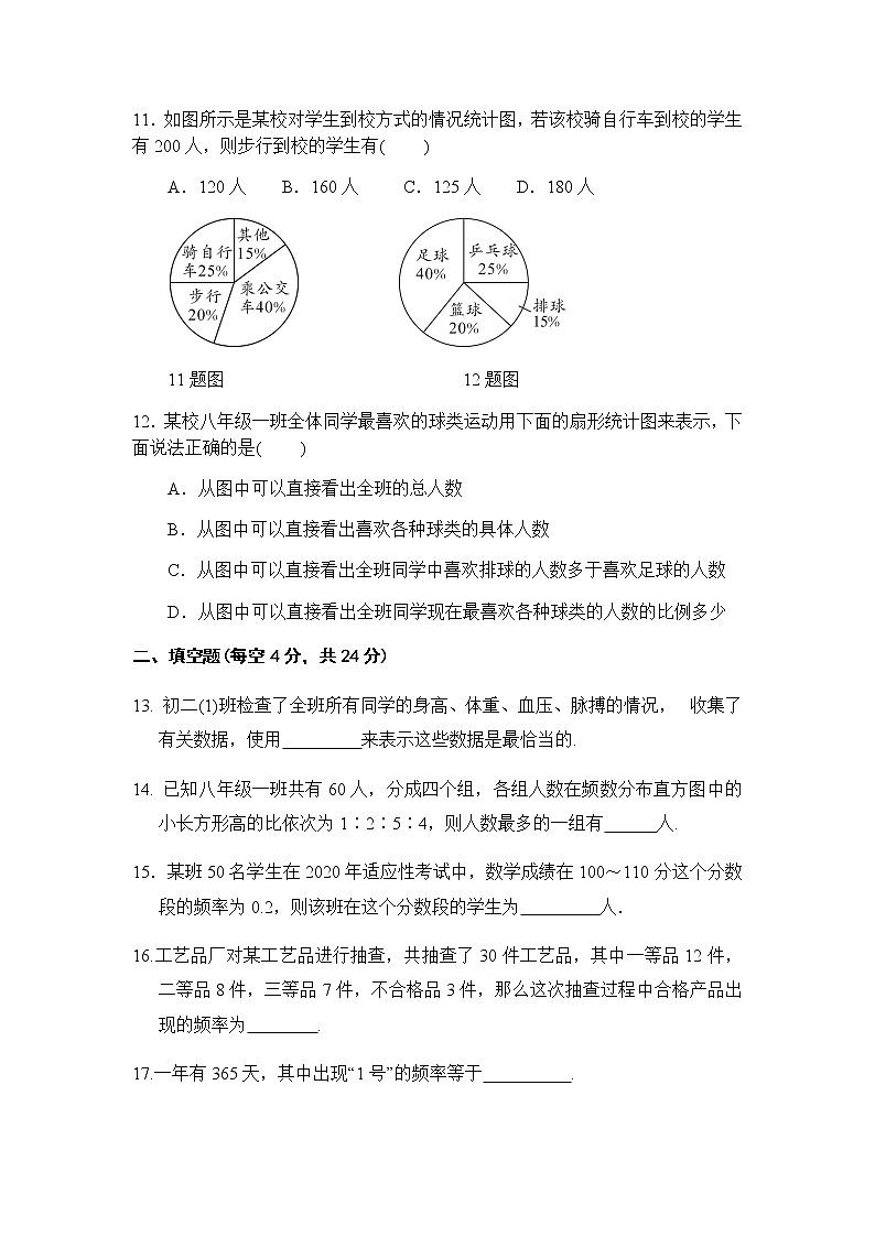 第15章数据的收集与表示单元测试-华东师大版八年级数学上册课堂限时训练03