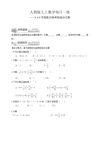 初中数学人教版七年级上册1.2.1 有理数当堂检测题