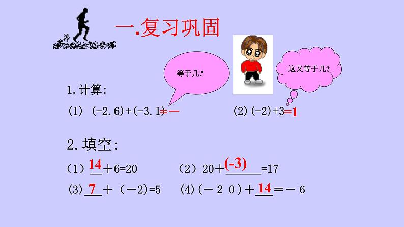 人教版七年级数学上册《有理数的减法(1)》课件第2页