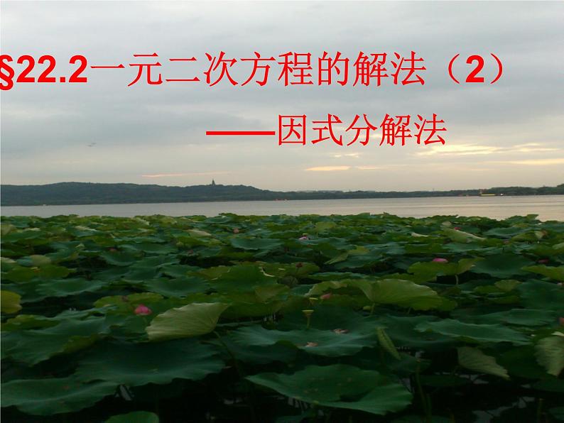 22.2.1一元二次方程的解法（1）直接开平方法（2）因式分解法-华东师大版九年级数学上册课件01