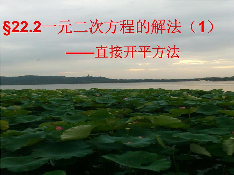 22.2.1一元二次方程的解法（1）直接开平方法（2）因式分解法-华东师大版九年级数学上册课件01