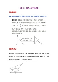 专题13  斜边上的中线问题（原卷版）-2021年中考数学二轮复习经典问题专题训练