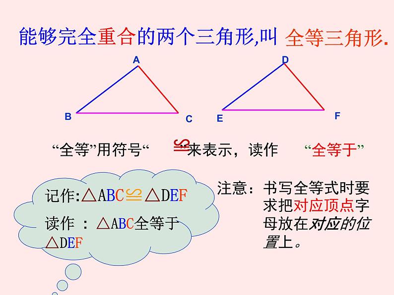 2020-2021学年人教版数学八年级上册12.1全等三角形课件07