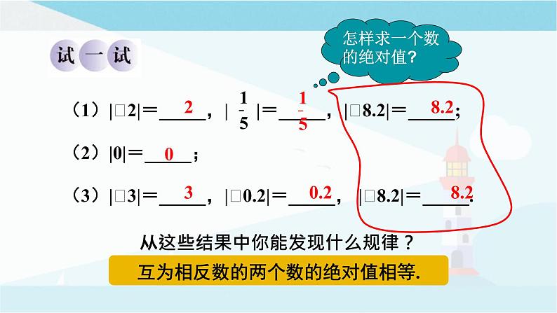 华师大版七年级上册数学  2.4 绝对值 课件05