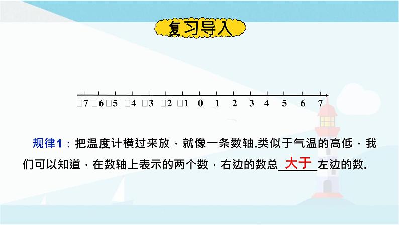 华师大版七年级上册数学  2.5 有理数的大小比较 课件02