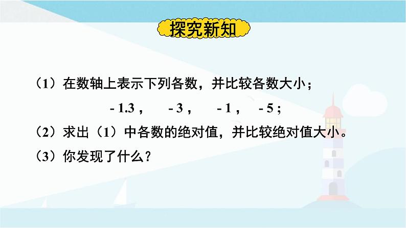 华师大版七年级上册数学  2.5 有理数的大小比较 课件05