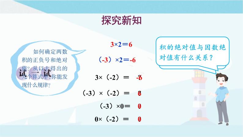 华师大版七年级上册数学  2.9.1有理数的乘法法则 课件05