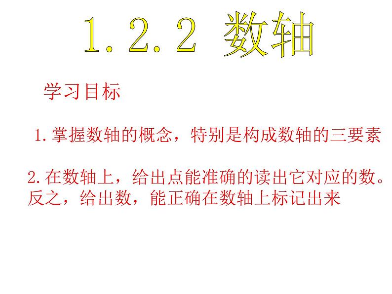 2021年人教版七年级上册第一章1.2.2《数轴》课件第1页