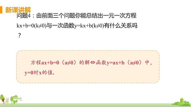 苏科数学八年级上册 6.6《一次函数、一元一次方程和一元一次不等式》PPT课件06