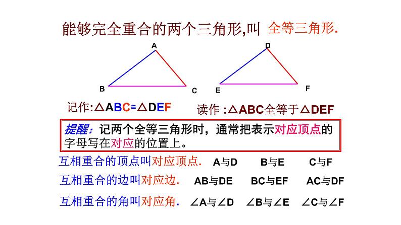 人教版八年级数学上册《全等三角形》教学课件06