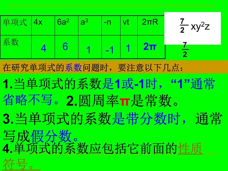 2020-2021学年人教版数学七年级上册2.1整式-单项式课件PPT08