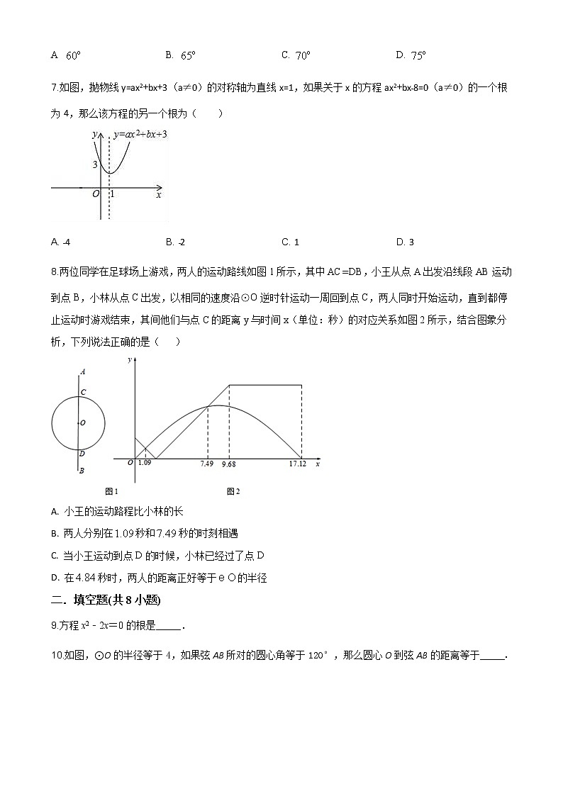 北京市朝阳区中国人民大学附属中学朝阳学校2019-2020学年九年级上学期10月月考数学试题（解析版） (2)02