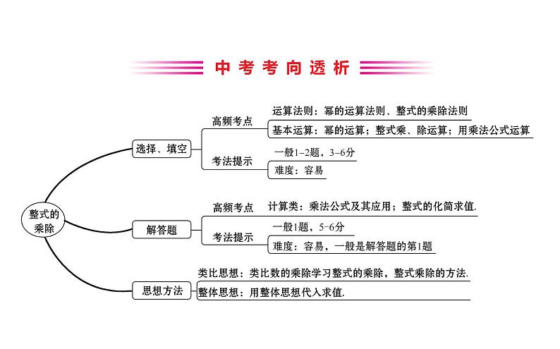 2021-2022学年人教版数学中考专题复习之整式的乘除课件PPT02