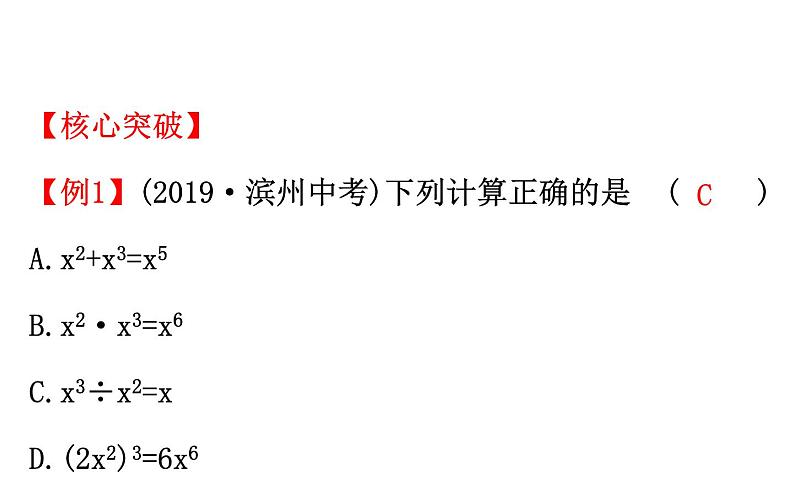 2021-2022学年人教版数学中考专题复习之整式的乘除课件PPT07