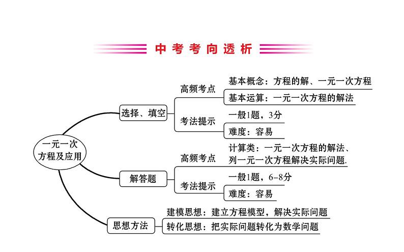 2021-2022学年人教版数学中考专题复习之一元一次方程及应用课件PPT第2页