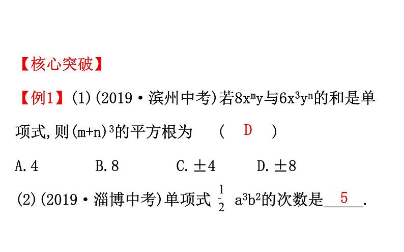 2021-2022学年人教版数学中考专题复习之整式的加减课件PPT07