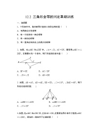 初中数学人教版八年级上册第十二章 全等三角形12.2 三角形全等的判定习题