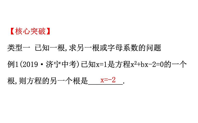 2021-2022学年人教版数学中考专题复习之一元二次方程根与系数的关系课件PPT05