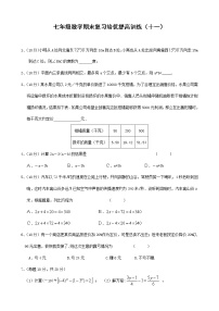 七年级数学期末复习培优提高训练(十一)及答案