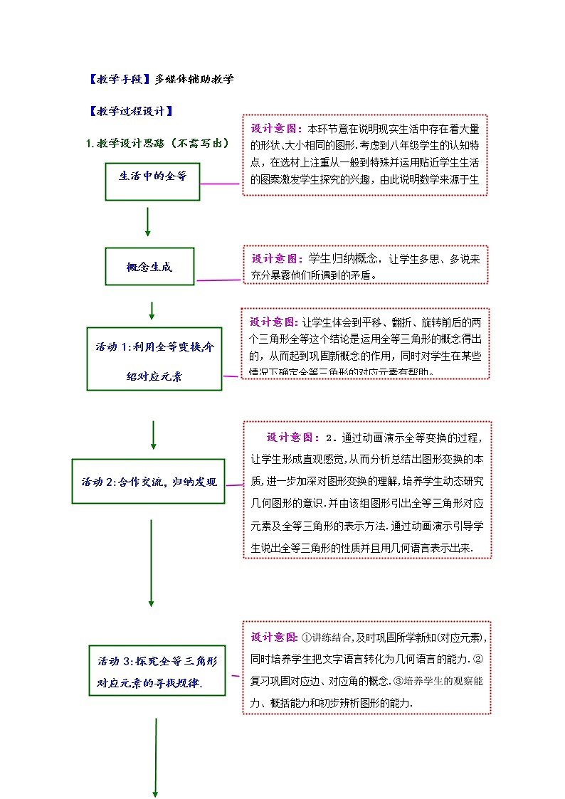 人教版数学八年级上册12.1全等三角形 教案03
