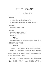 初中数学人教版八年级上册第十二章 全等三角形12.1 全等三角形教案设计