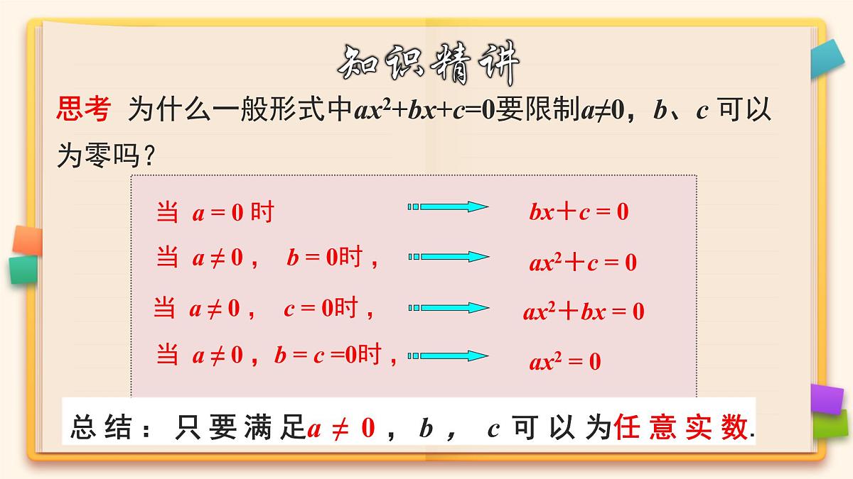 人教版九年级数学上册《一元二次方程及有关概念》教学课件第8页