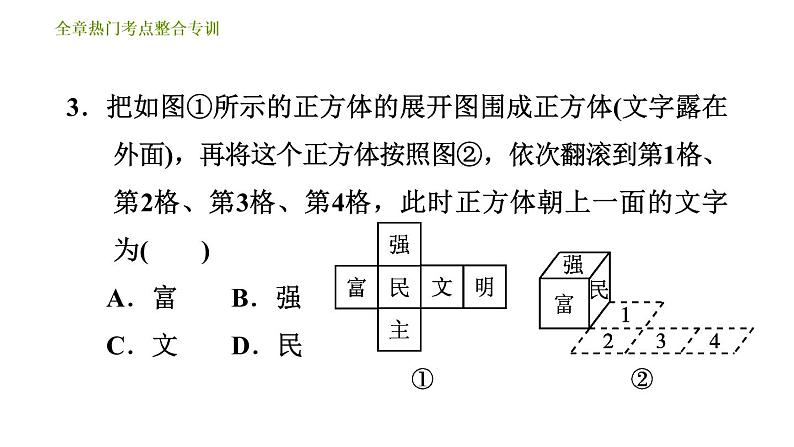 人教版七年级上册数学习题课件 第4章 全章热门考点整合专训第5页