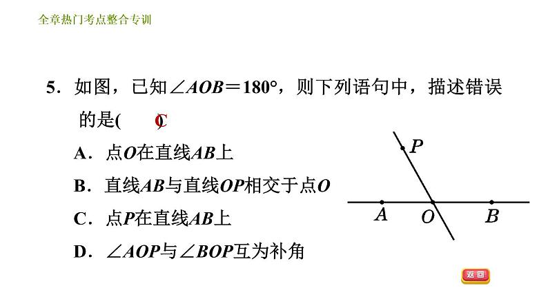 人教版七年级上册数学习题课件 第4章 全章热门考点整合专训第8页