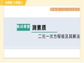 北师版八年级上册数学习题课件 第5章 集训课堂 测素质 二元一次方程组及其解法