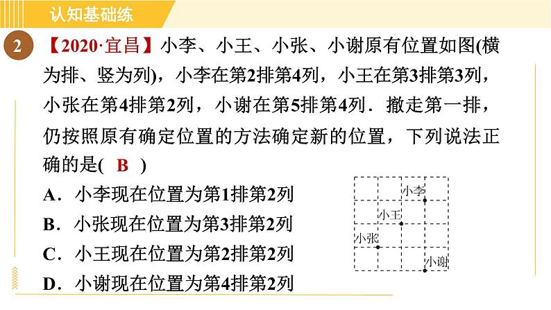 北师版八年级上册数学习题课件 第3章3.1确定位置第4页