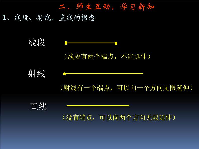 4.1线段、射线、直线  课件 2021-2022学年七年级数学北师大版上册07