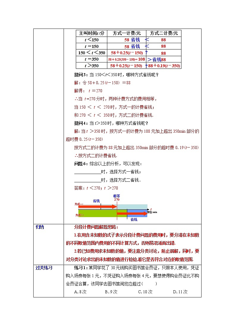 3.4.4  用一元一次方程解分段计费问题 课件+教案+课后练习题03