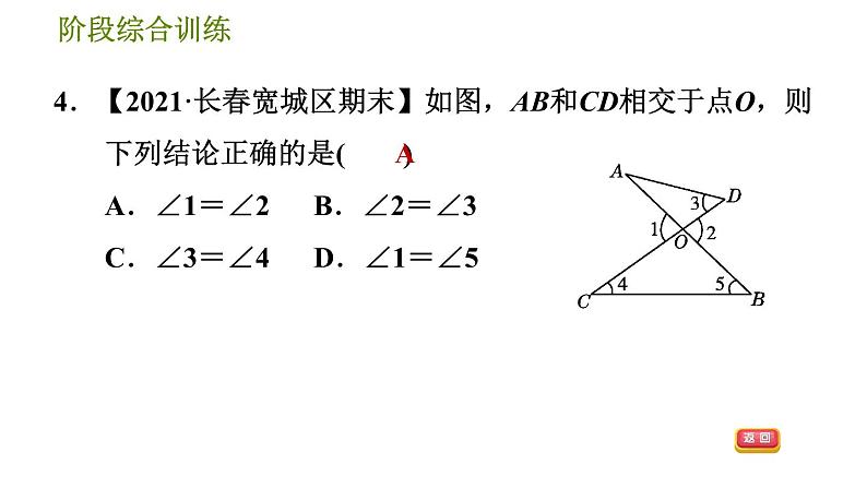 华师版七年级上册数学习题课件 第5章 阶段综合训练 【范围：5.1】07