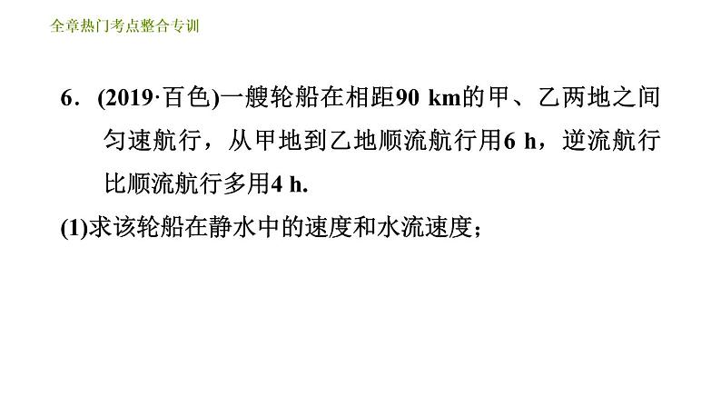 人教版七年级上册数学习题课件 第3章 全章热门考点整合专训第8页