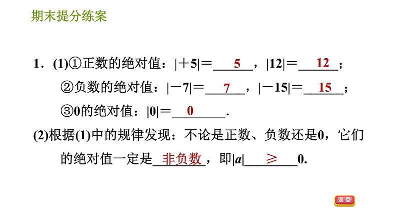 人教版七年级上册数学 期末提分练案 习题课件03