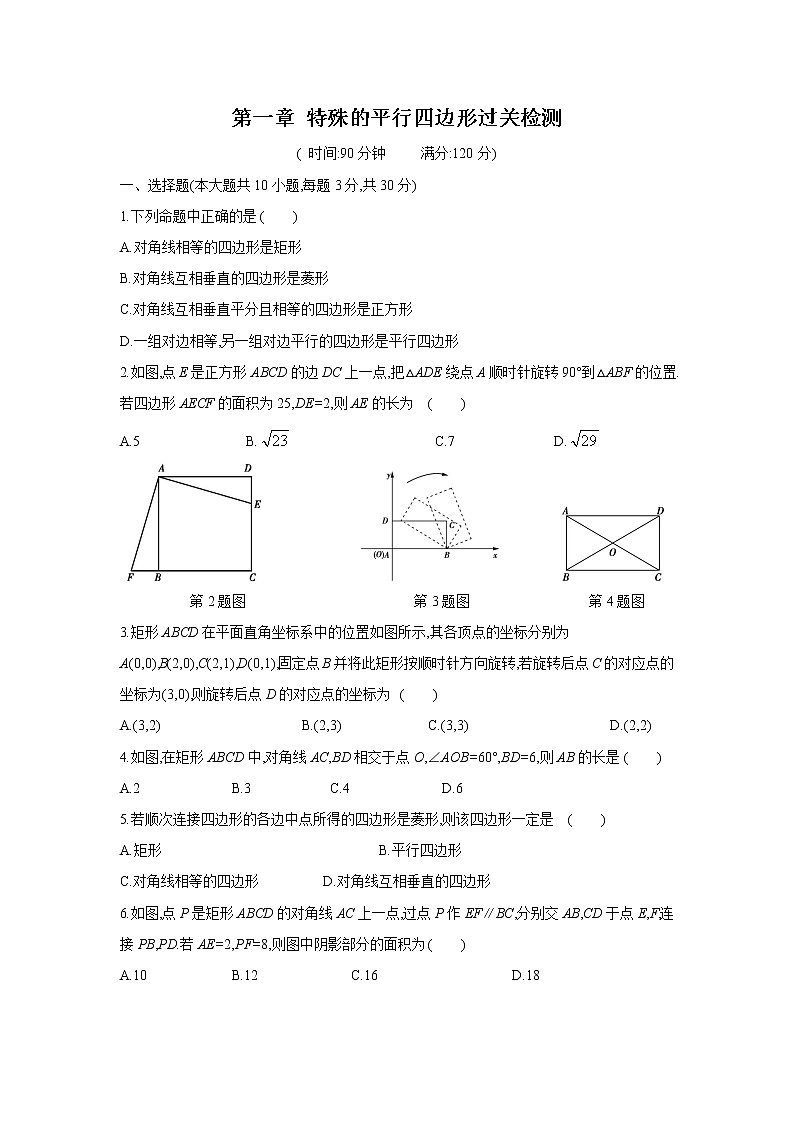 第一章 特殊平行四边形 复习课件 +过关测试+真题演练01