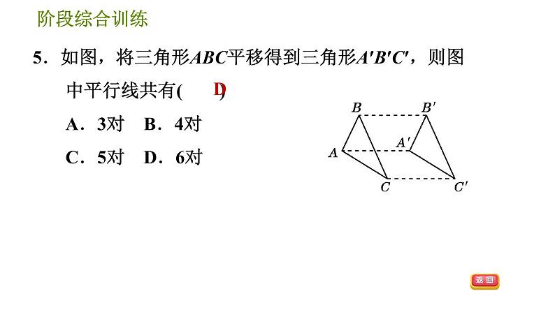 华师版七年级上册数学习题课件 第5章 阶段综合训练 【范围：5.2】第8页