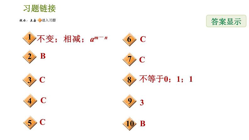 人教版八年级上册数学习题课件 第14章 14.1.7  同底数幂的除法第2页