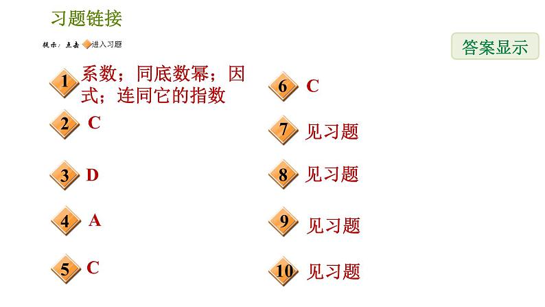 人教版八年级上册数学习题课件 第14章 14.1.8  单项式除以单项式第2页