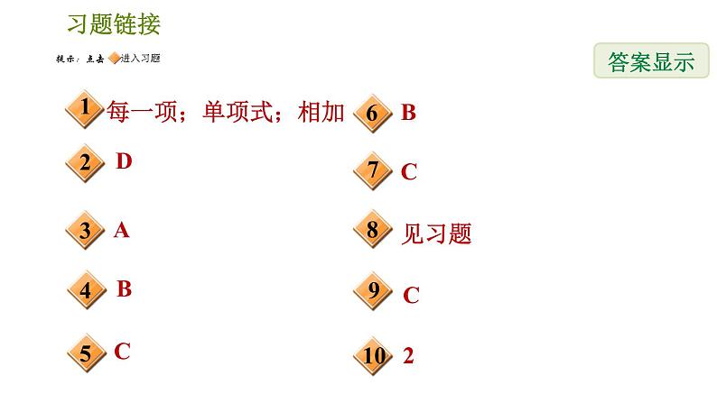 人教版八年级上册数学习题课件 第14章 14.1.9  多项式除以单项式02