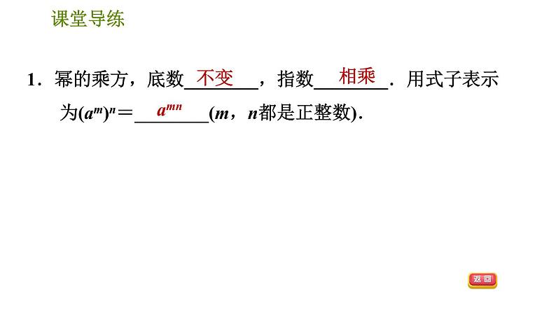 人教版八年级上册数学习题课件 第14章 14.1.2  幂的乘方04