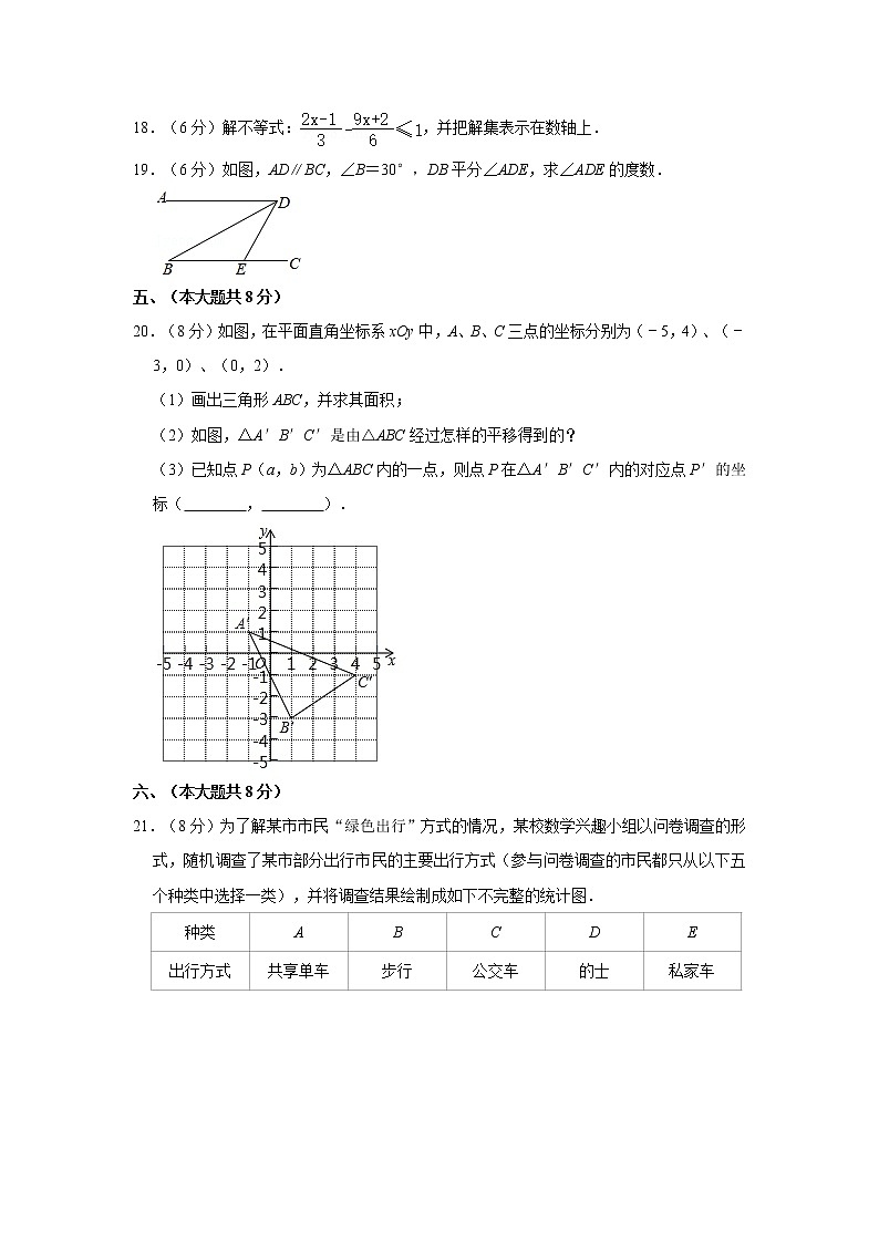 2020-2021学年安徽省芜湖市南陵县七年级（下）期末数学试卷03