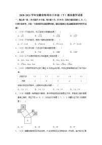 2020-2021学年安徽省蚌埠市八年级（下）期末数学试卷