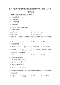 2020-2021学年江苏省苏州市张家港市部分学校七年级（上）期中数学试卷  解析版