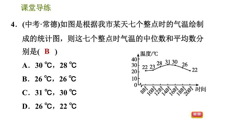 北师版八年级上册数学习题课件 第6章 6.2  中位数与众数07