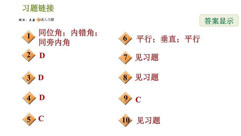 北师版八年级上册数学习题课件 第7章 7.3  平行线的判定第2页