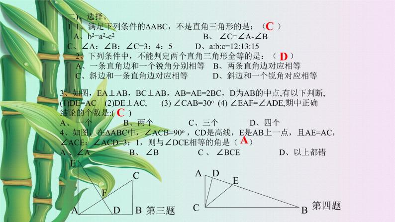 北京课改版八年级上册  三角形《直角三角形》课件06